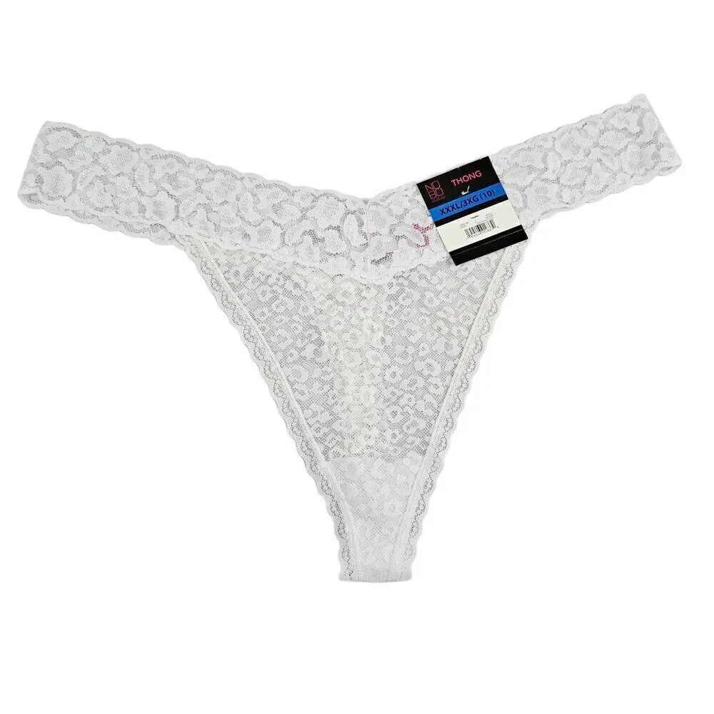 No Boundaries Women’s 3-Pack Multi-Color Seamless Lace Thong Panties – Size XXXL